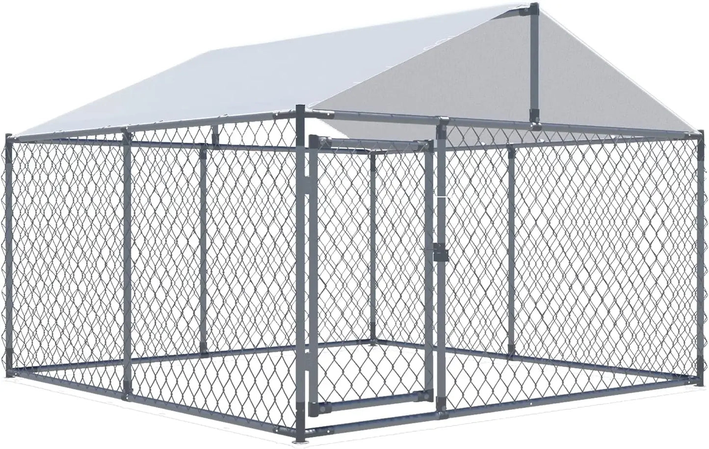 Extra Wide, Heavy-Duty, Outdoor Dog Kennel with Water-Resistant Cover