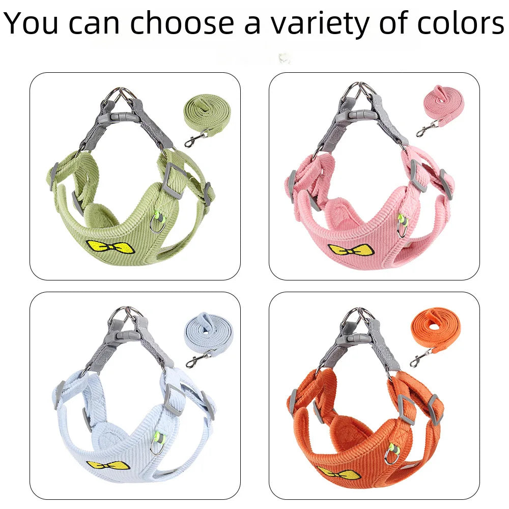 Reflective Dog Harness with Matching Leash for Small Dogs