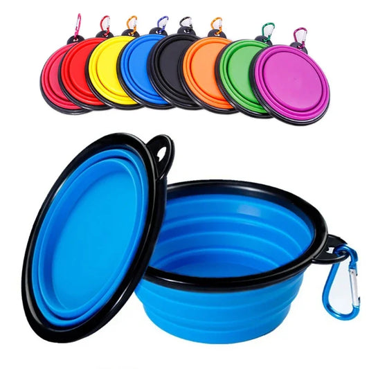 Foldable Silicone Pet Bowl – Portable Collapsible Feeder for Dogs & Cats (350ML/1000ML)