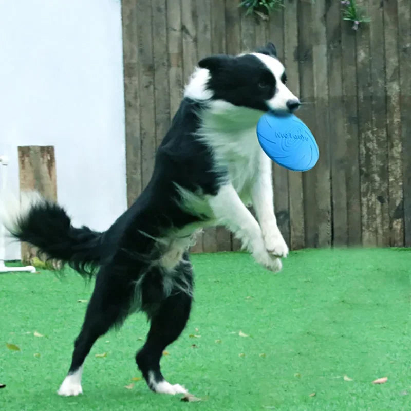 Durable Silicone Dog Flying Disc - Interactive Chew Play Toy for Small & Large Dogs