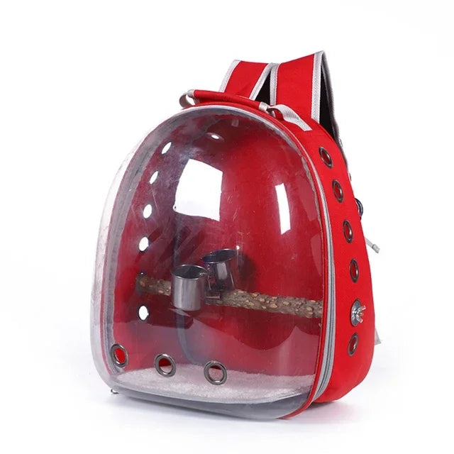 Bird & Small Pet Carrier Backpack – Space Capsule Design for Travel & Outdoor Adventures