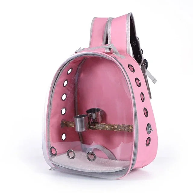 Bird & Small Pet Carrier Backpack – Space Capsule Design for Travel & Outdoor Adventures