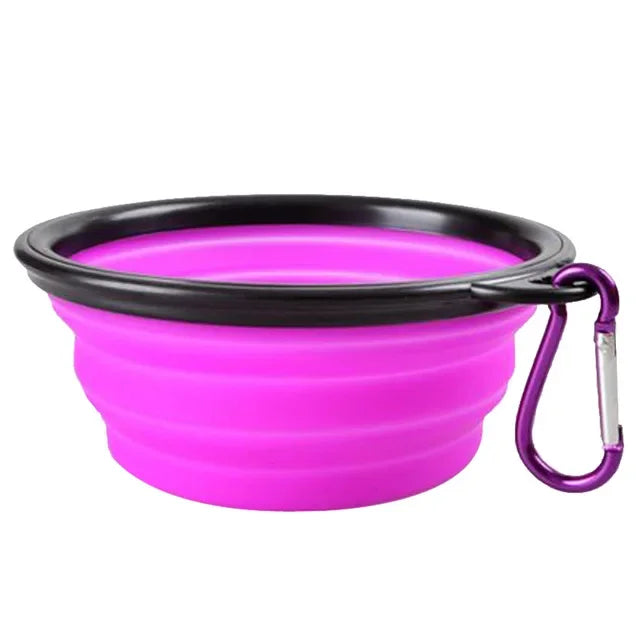 Foldable Silicone Pet Bowl – Portable Collapsible Feeder for Dogs & Cats (350ML/1000ML)