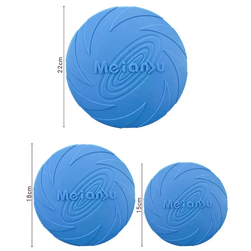 Durable Silicone Dog Flying Disc - Interactive Chew Play Toy for Small & Large Dogs