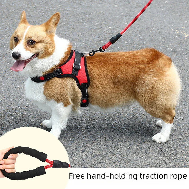 Adjustable, Reflective, Escape-Proof Dog Harness with Leash Set