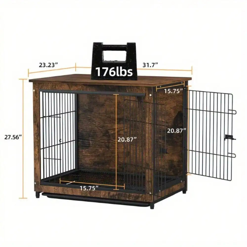 Wooden Dog Crate, End Table for Small & Large Dogs