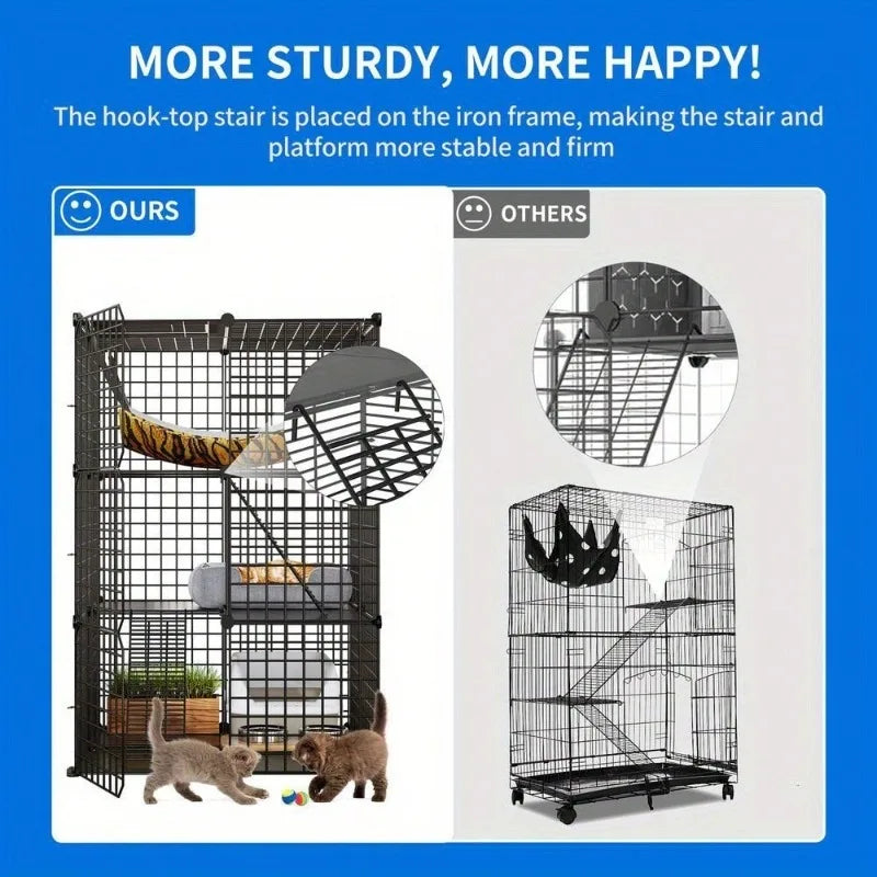 DIY Metal Pet Playpen & Indoor Crate for Cats and Small Animals