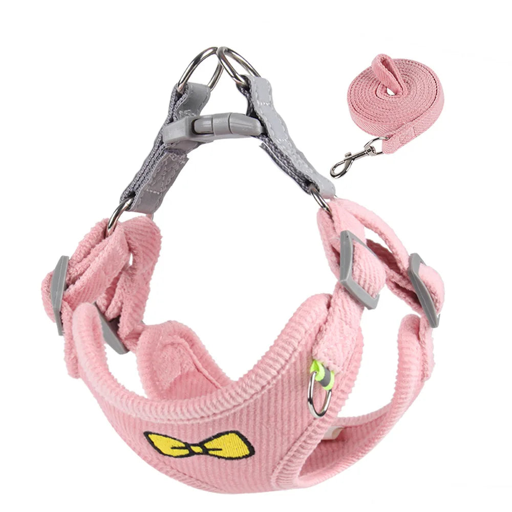 Reflective Dog Harness with Matching Leash for Small Dogs