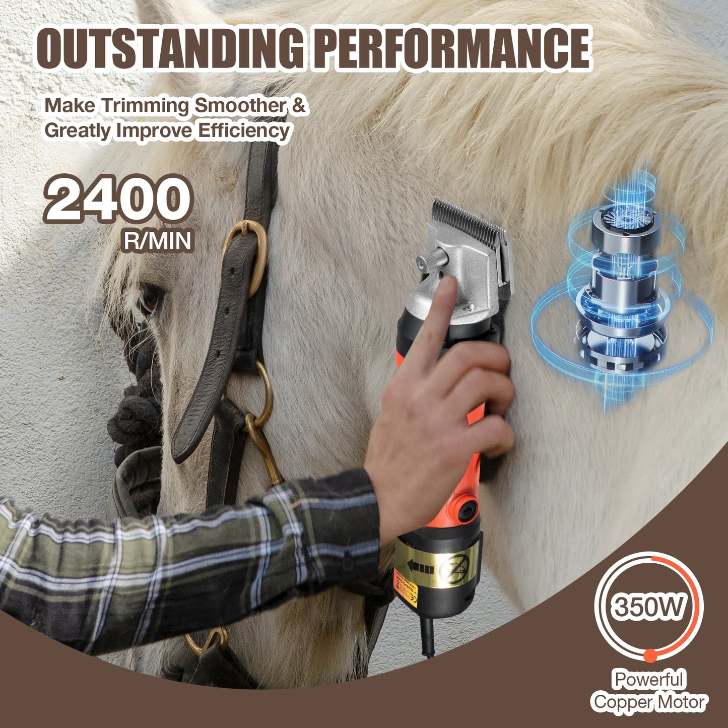 Heavy-Duty Electric Horse Clipper with Adjustable Speeds