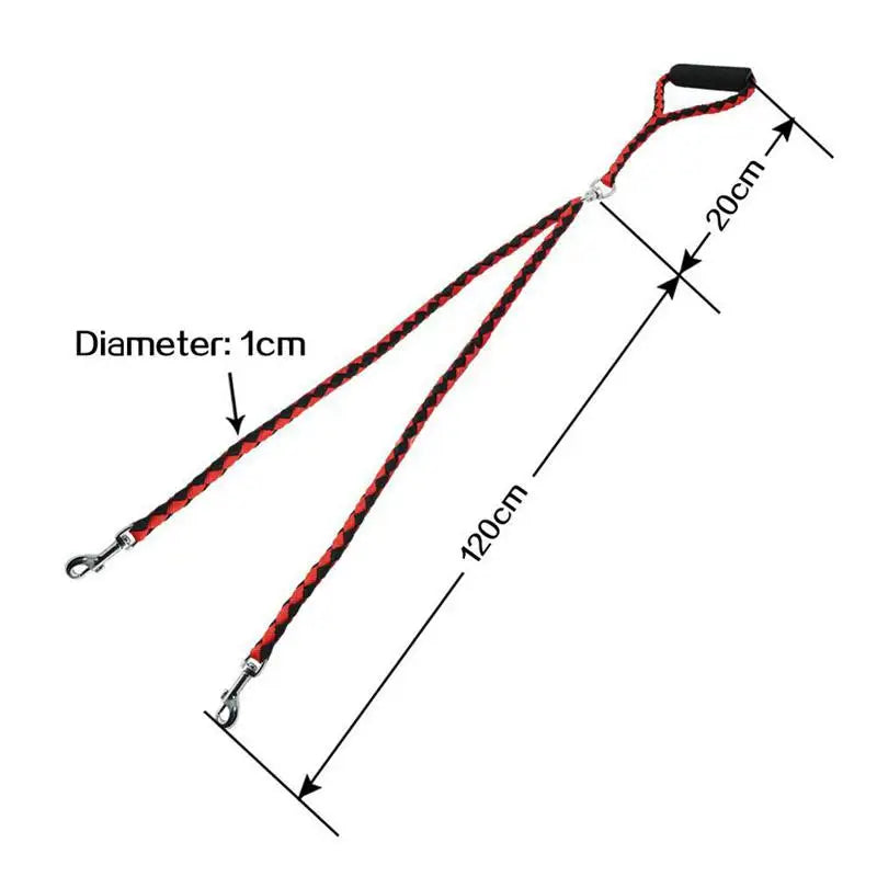 Double Dog Leash with 360° Rotating Tangle-Free Design