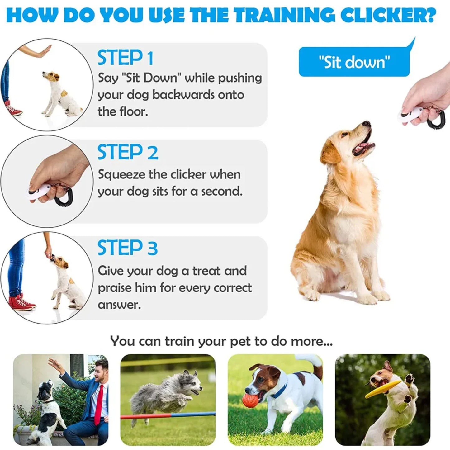 2-Pack Dog Training Clickers with Wrist Straps