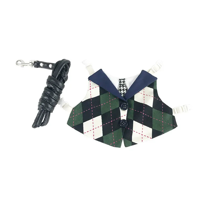 Handsome School Uniform Harness & Leash Set - Small Pets, Guinea Pigs, Rabbits, Chinchillas, etc.