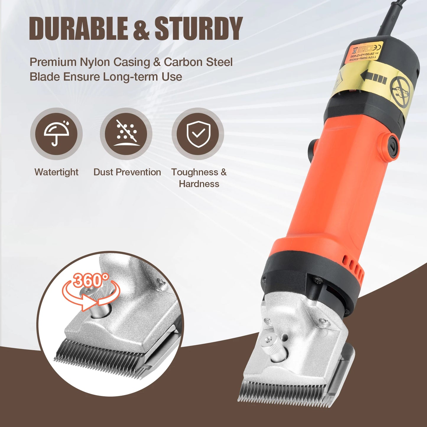 Heavy-Duty Electric Horse Clipper with Adjustable Speeds