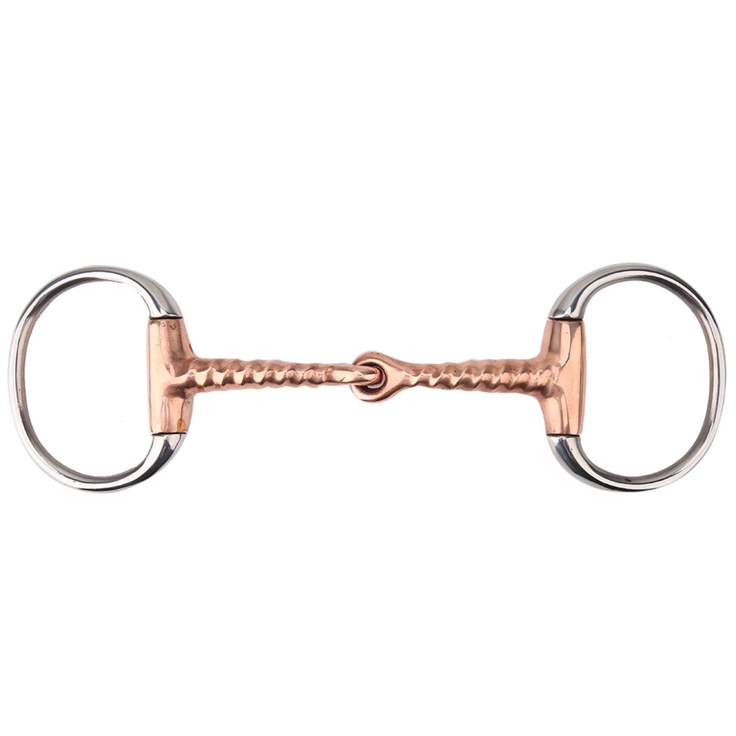 Horse Chew Bit - Stainless Steel Eggbutt Bit with Copper Corkscrew Mouth