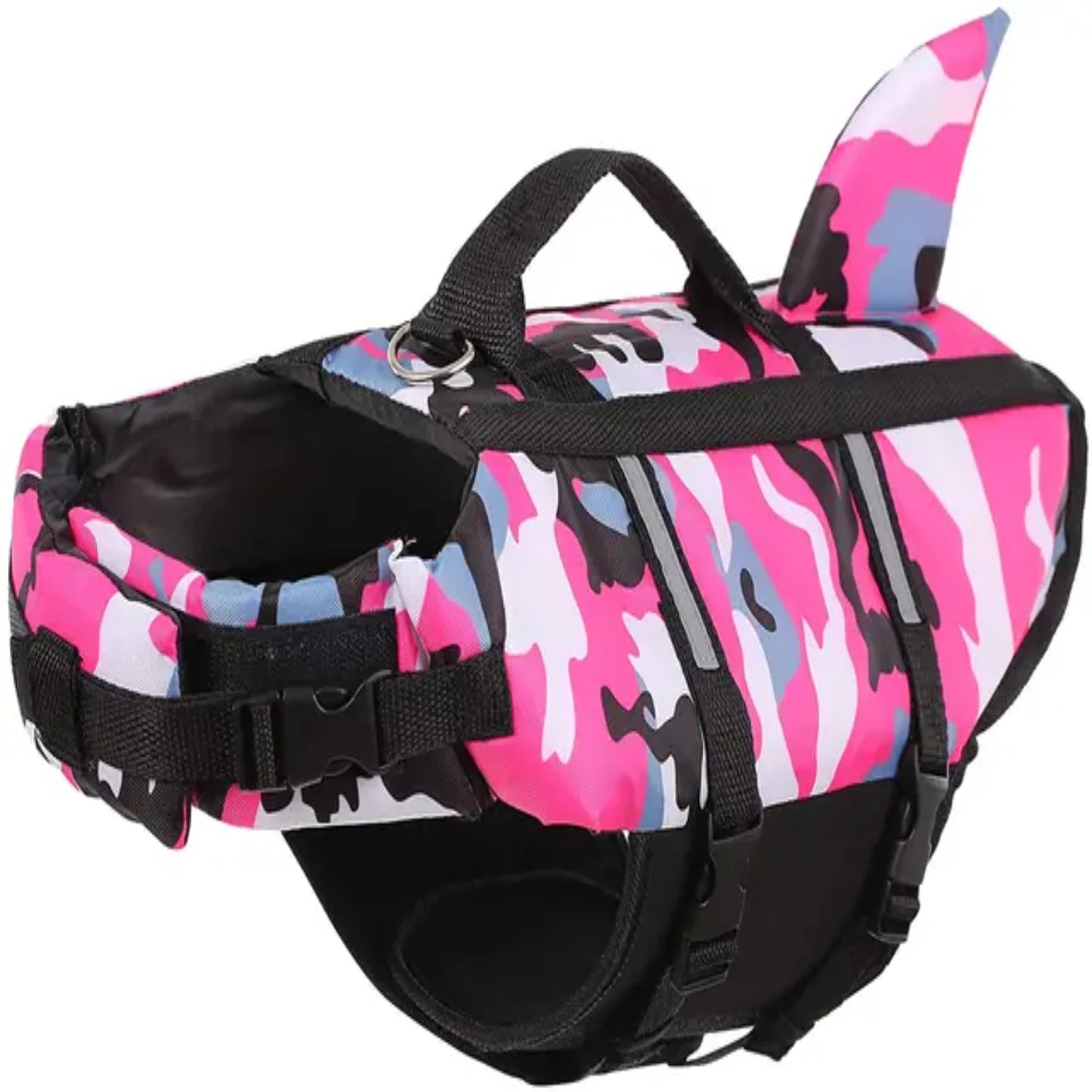 Camouflage Dog Life Jacket with Fin