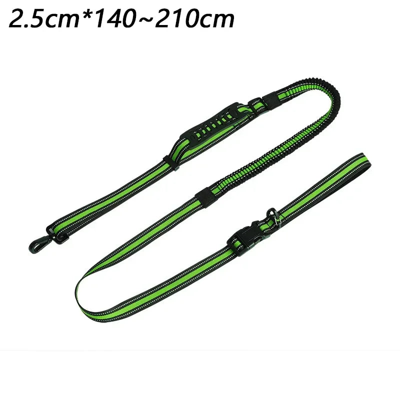 Hands-Free, Reflective, Bungee Styled Dog Leash with Waist Attachment