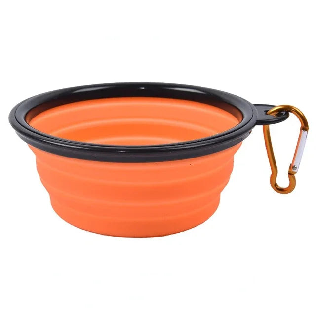 Foldable Silicone Pet Bowl – Portable Collapsible Feeder for Dogs & Cats (350ML/1000ML)