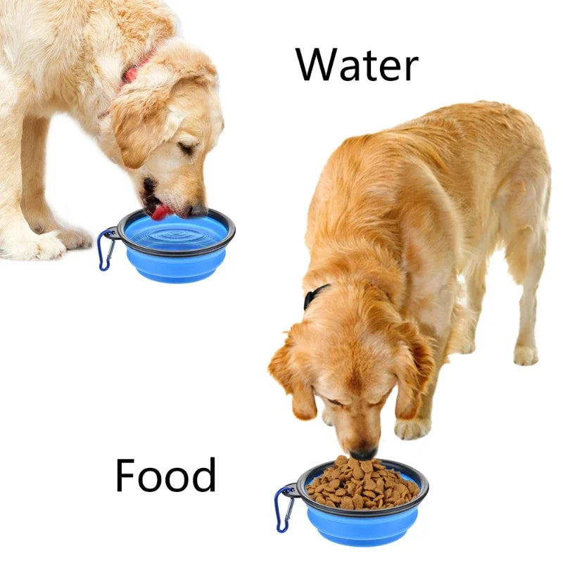 Foldable Silicone Pet Bowl – Portable Collapsible Feeder for Dogs & Cats (350ML/1000ML)