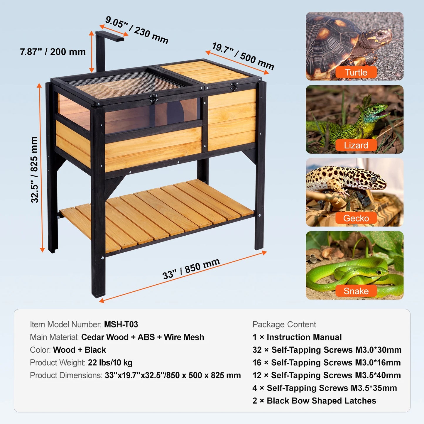 Large Durable Wooden Tortoise Habitat - Available In Four Styles