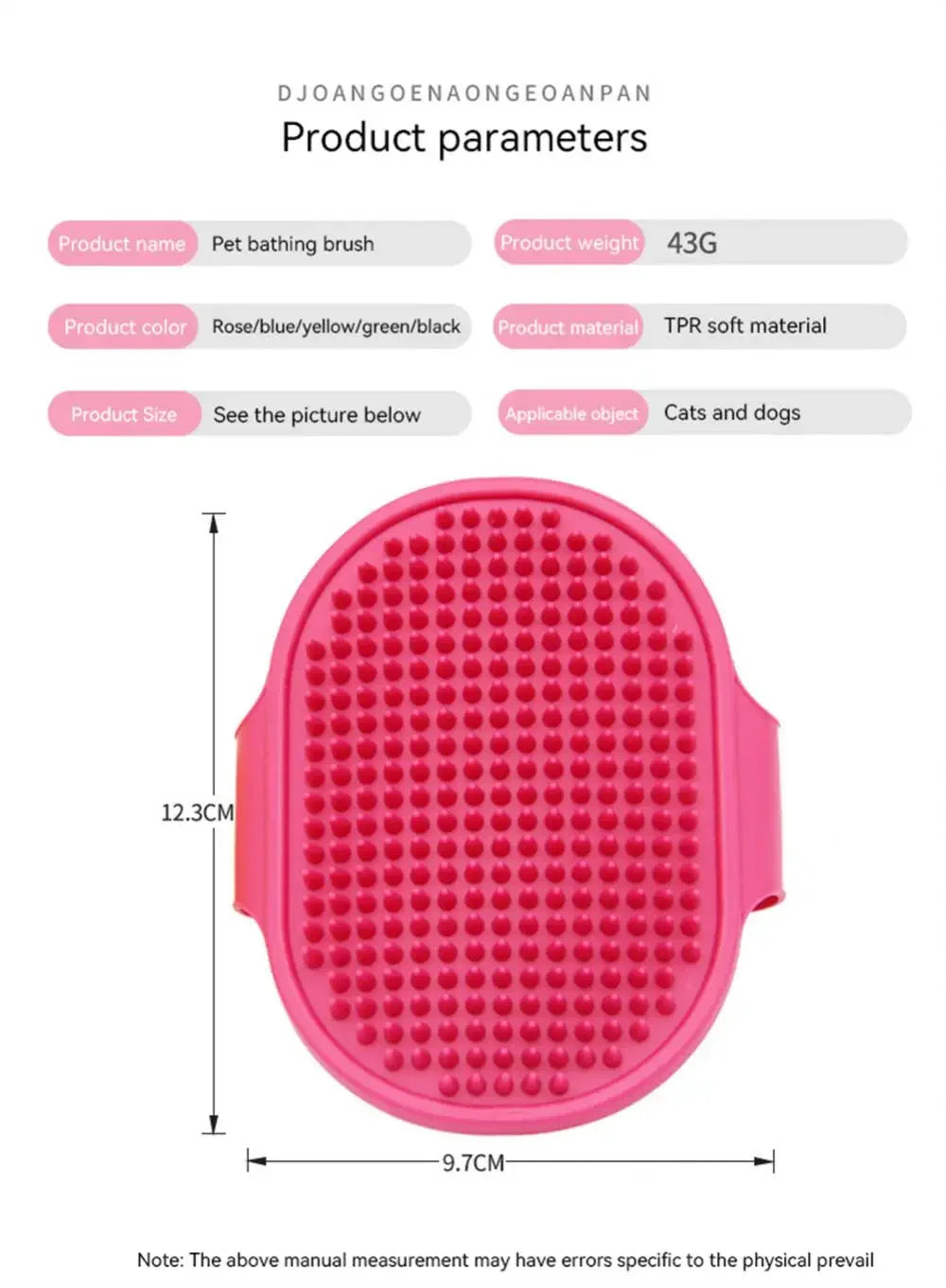 Soft Silicone, Dog Bath Massage Brush and Grooming Comb with Adjustable Wristband for Gentle Cleaning & Fur Care