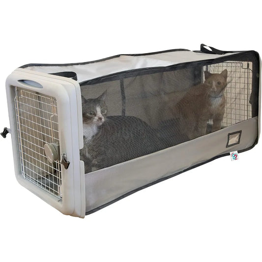 Large Portable Pop-Up Cat Kennel with Waterproof Pet Bed