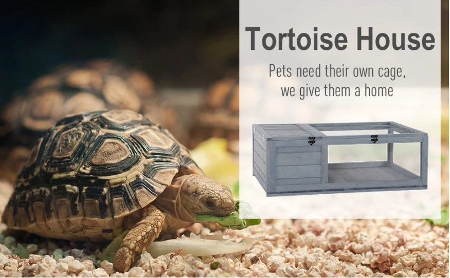 Wooden Tortoise House Indoor & Outdoor Habitat