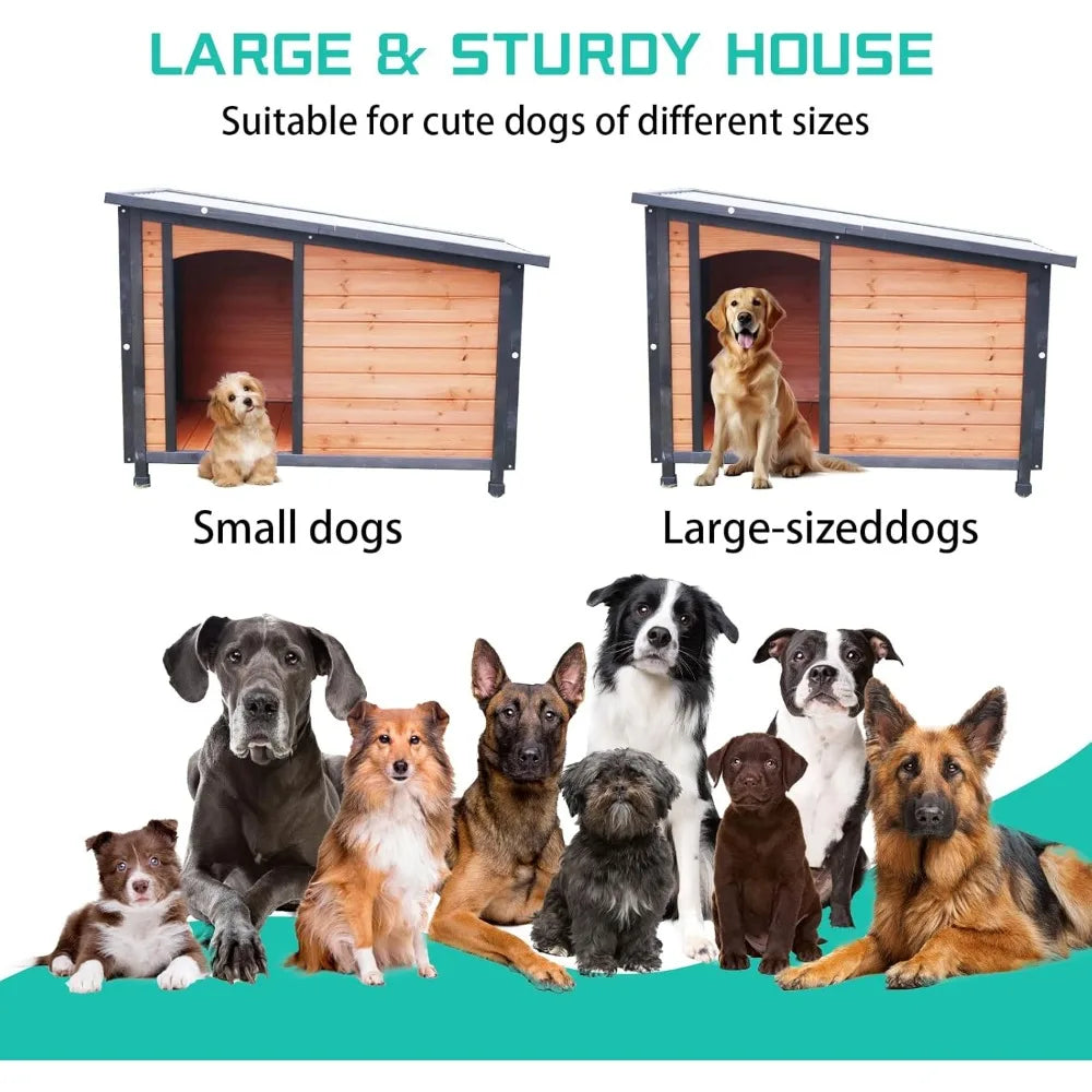 Extra Large Weatherproof Outdoor Dog House with PVC Sloped Roof