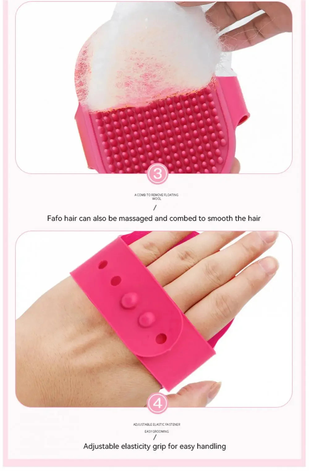 Soft Silicone, Dog Bath Massage Brush and Grooming Comb with Adjustable Wristband for Gentle Cleaning & Fur Care