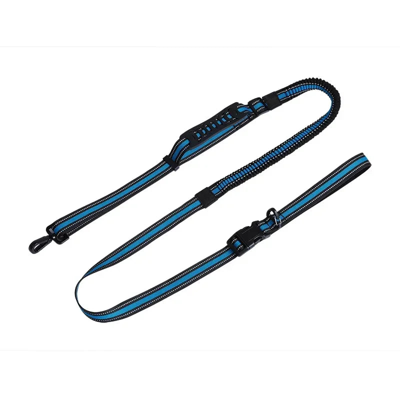 Hands-Free, Reflective, Bungee Styled Dog Leash with Waist Attachment