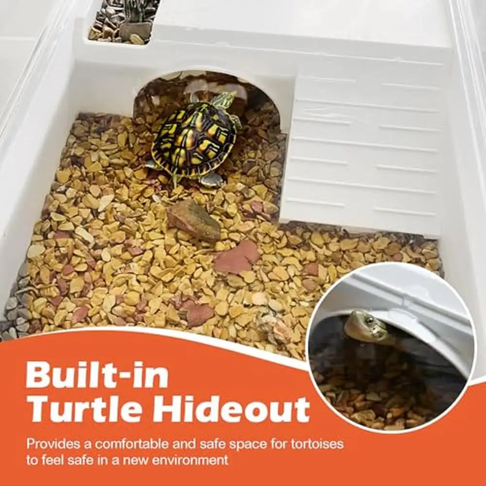 Aquatic Turtle Tank Habitat Kit with Basking Platform & Drainage
