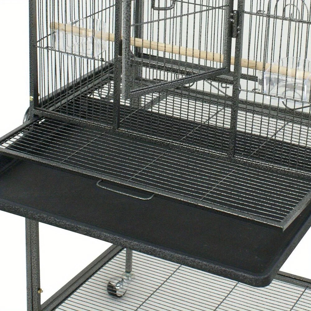 Steel Bird Cage with Rolling Stand for Parrots & Pet Birds